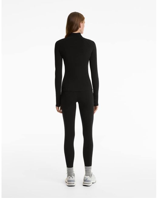 Oysho Black Warm High-Rise Ankle-Length Leggings With Pockets 70 Cm