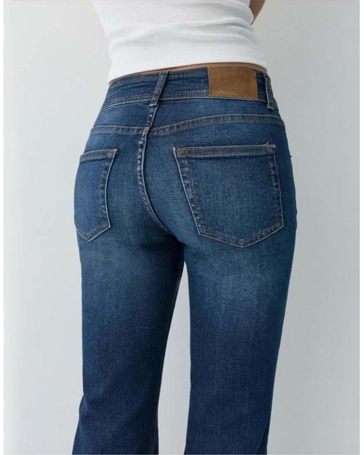 Pull&Bear Blue Low-Rise Bootcut Jeans