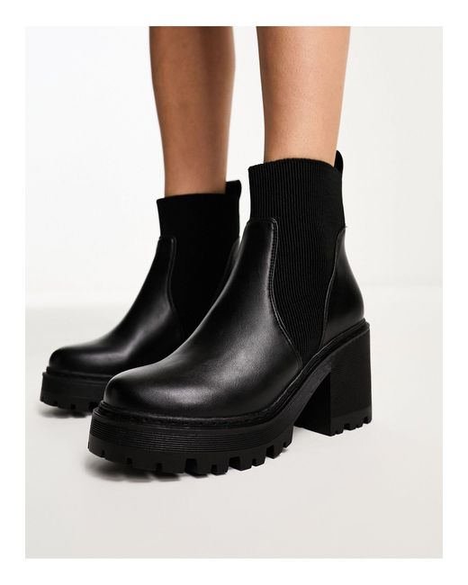 Truffle collection chunky hot sale heeled chelsea boots