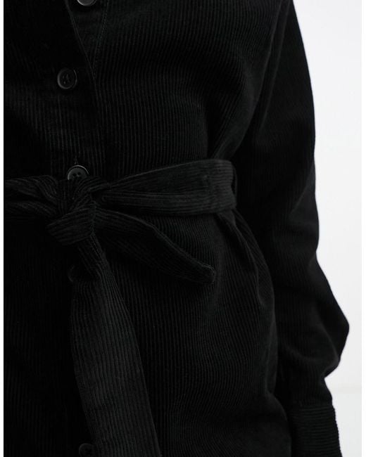 ASOS Black Cord Belted Shirt Dress