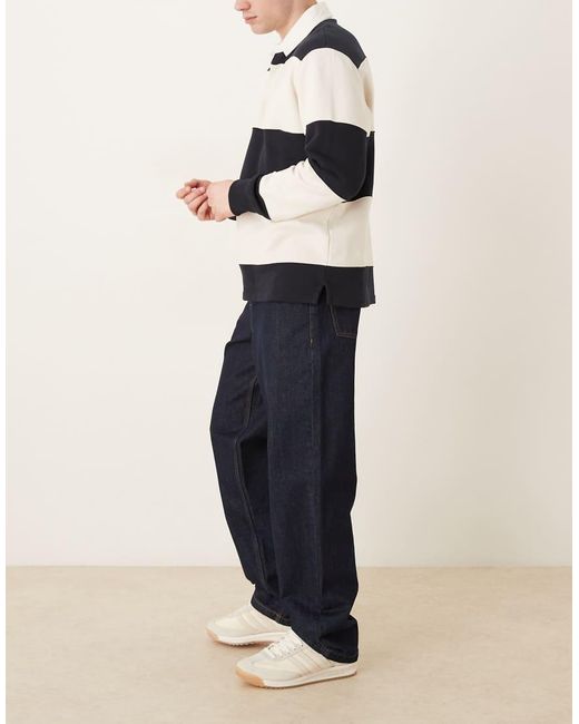 ASOS Natural baggy Indigo Jean With Exposed Button Fly for men