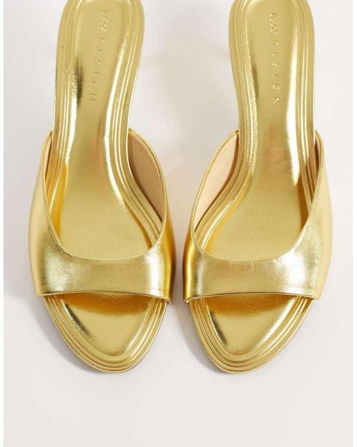 ASOS Metallic Wide Fit High-Five Kitten Heel Mules