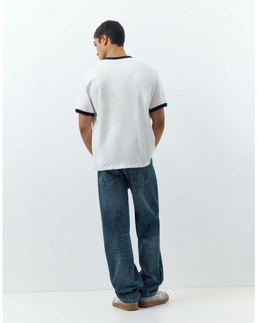 Pull&Bear Blue Straight-leg Jeans for men