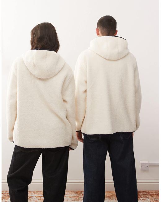 Ny yankees - veste à capuche et fermeture éclair en sherpa avec logo KTZ en coloris Natural