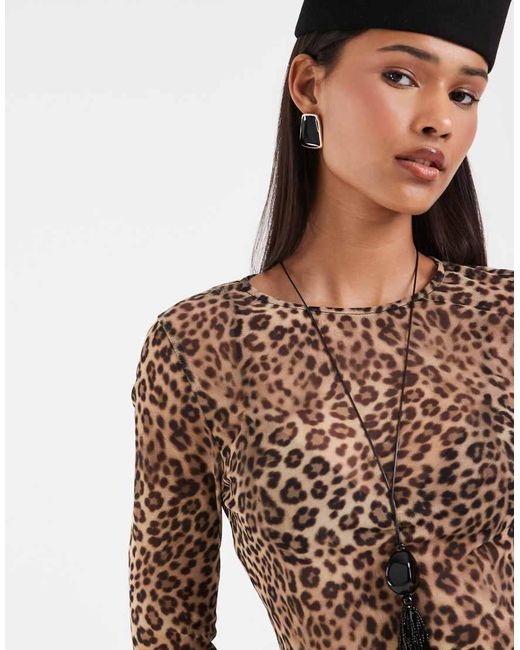 ASOS White Mesh Long Sleeve Top