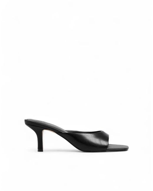 NA-KD Black Leather Mules