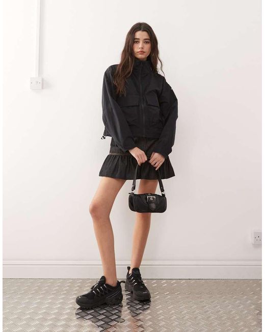 Columbia Black Paracutie Cropped Cargo Windbreaker
