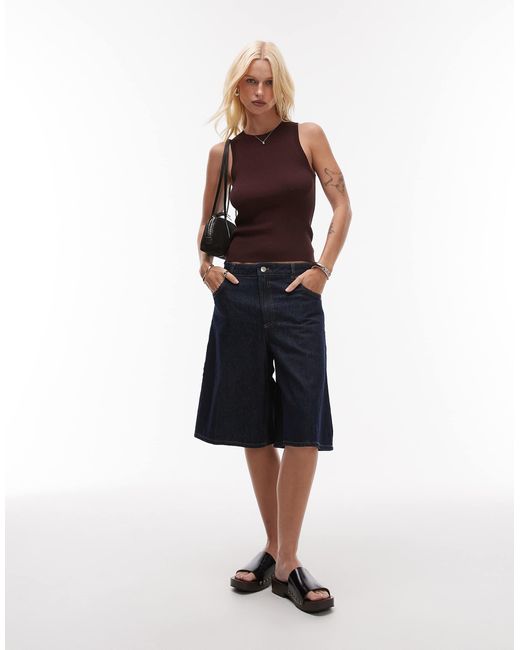 Mango Blue Bermuda Denim Short