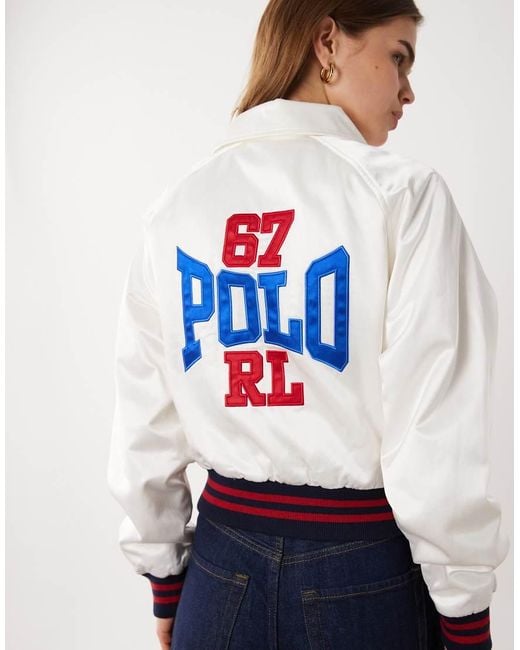 Polo Ralph Lauren Gray Graphic Bomber Jacket