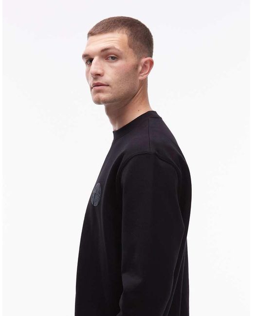 AllSaints Blue Waved Crew Neck Sweatshirt for men
