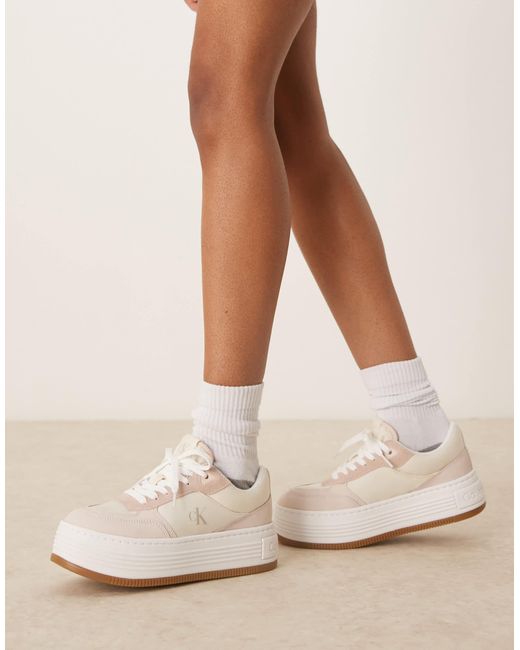 Calvin Klein White Flatform Trainers
