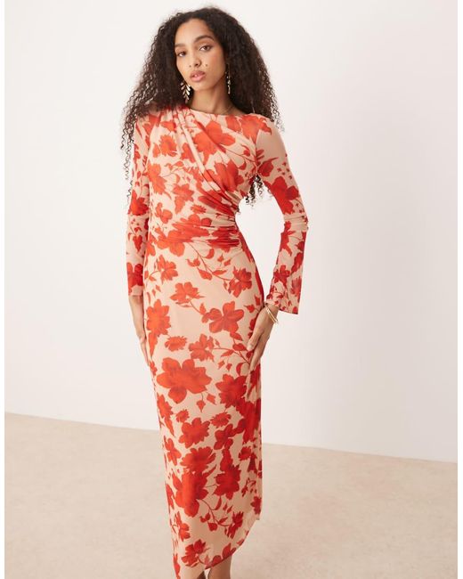 Pretty Lavish Pink Ethel Long Sleeve Jersey Midaxi Dress