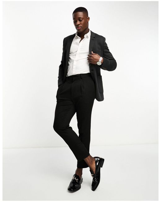 ASOS Super Skinny Jersey Blazer in Black for Men | Lyst