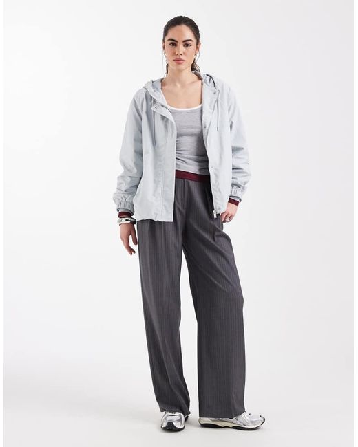 ASOS White Bubble Hem Rain Bomber Jacket