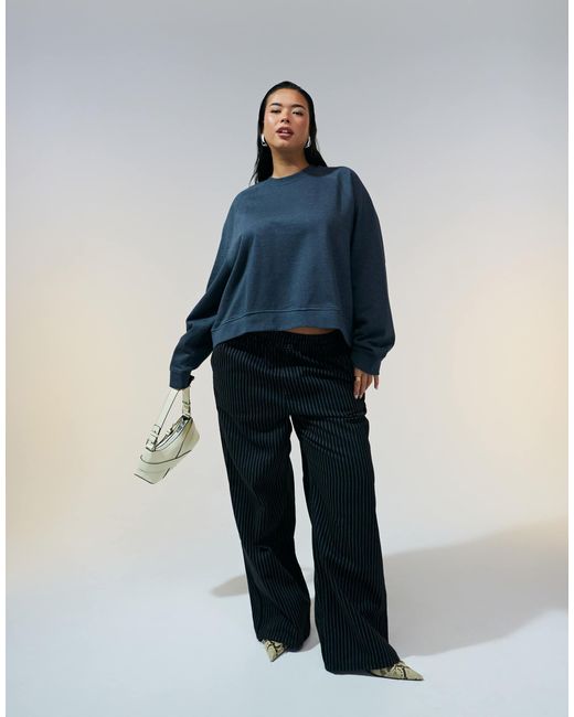 ASOS Blue Asos Design Curve Oversized Sweat With Raglan Detail
