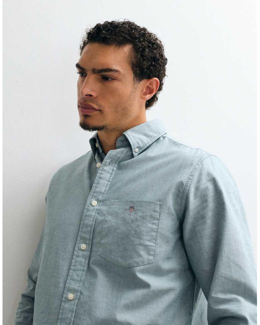 Gant Blue Regular Fit Classic Oxford Shirt for men