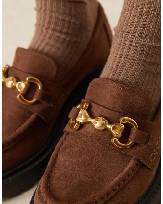ASOS Natural Milan Chunky Chain Detail Loafers