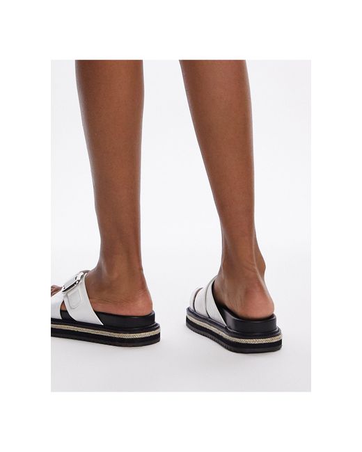 Wide fit - jenny - sandales style espadrilles effet croco à détail boucle TOPSHOP en coloris White