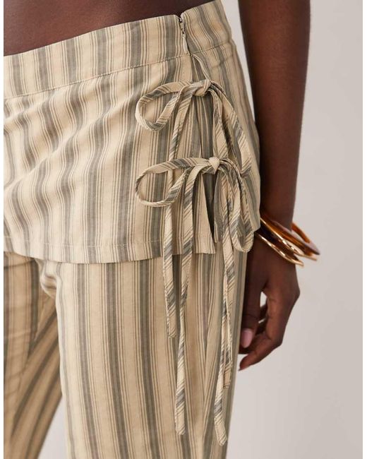 Lioness Natural Alpine Skirt Tie Detail Flared Pants