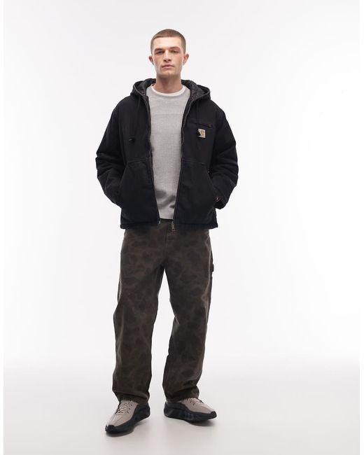 Carhartt Blue Cleveland Oversized Hooded Denim Jacket for men