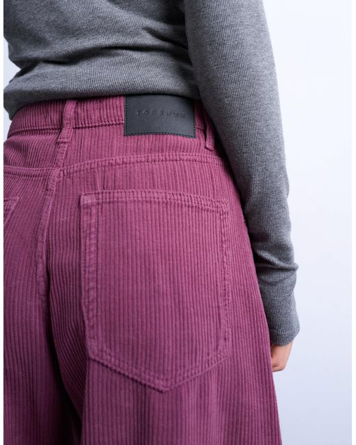 TOPSHOP Purple – barrel-leg-jeans aus cord