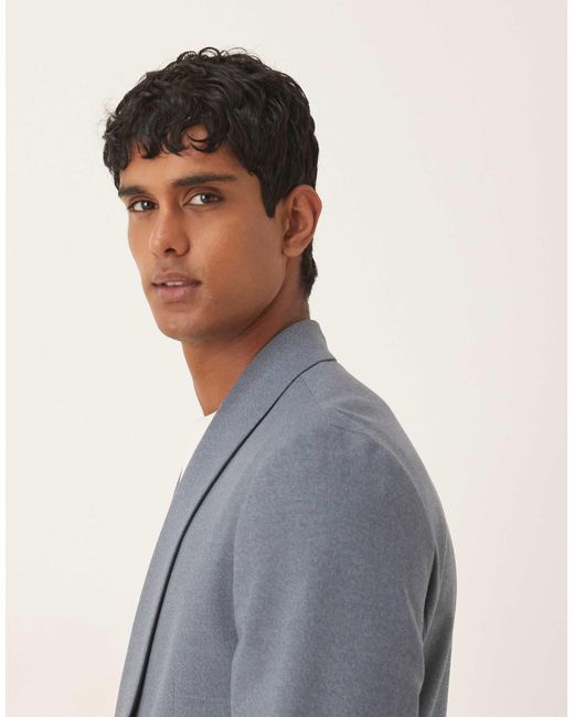 ASOS Blue Double Breasted Shawl Regular Suit Jacket for men