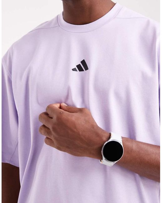 Adidas Originals Purple Adidas Training Power Oversize Tee for men