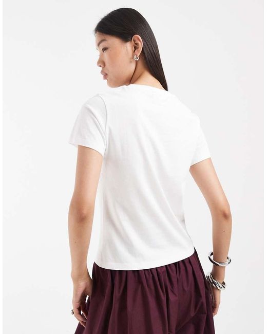 ASOS White Disney Relaxed Tee With Mickey Mouse Embroidered Print