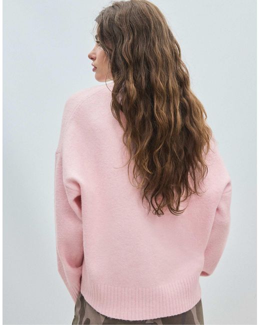 Stradivarius Pink Weicher basic-strickpullover