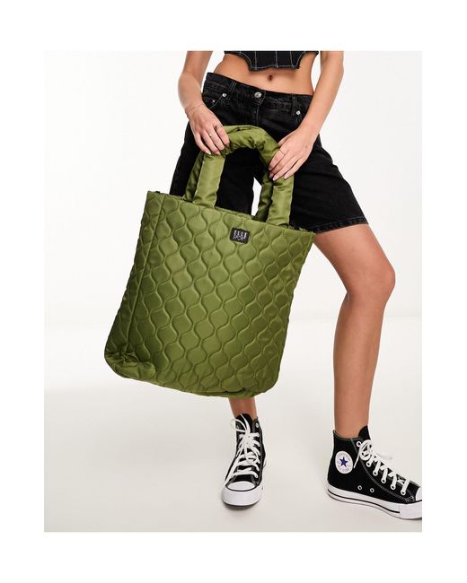 ELLE Sport Green Onion Quilted Tote Bag
