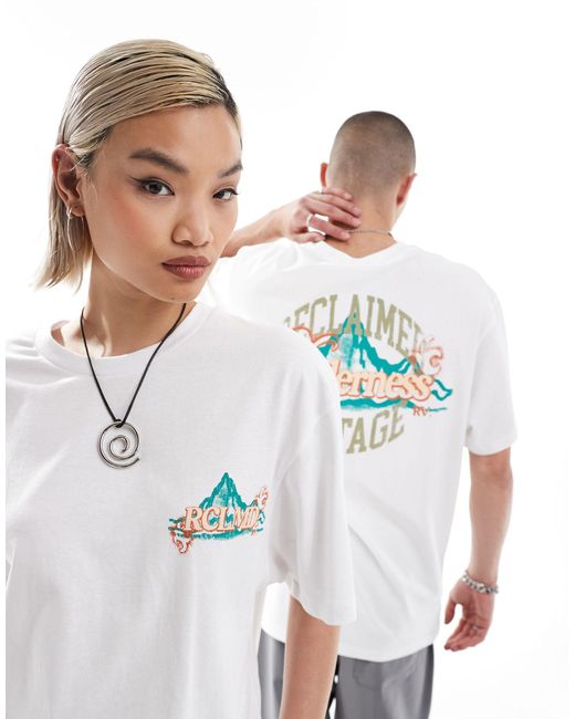 T-shirt unisexe à imprimé wilderness - blanc Reclaimed (vintage) en coloris White