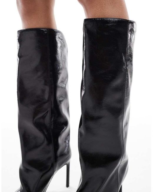 London Rebel Multicolor Stella Slouchy Kitten Heel Knee Boots