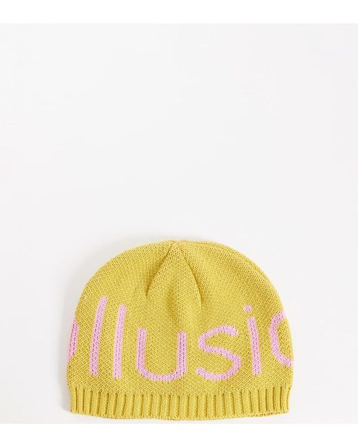 Collusion Yellow Crochet Logo Beanie
