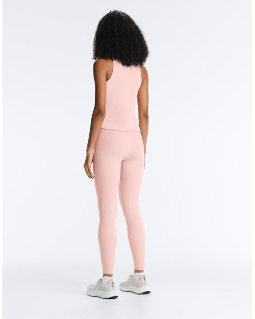 Oysho Pink Cross-over Sleeveless Comfortlux T-shirt