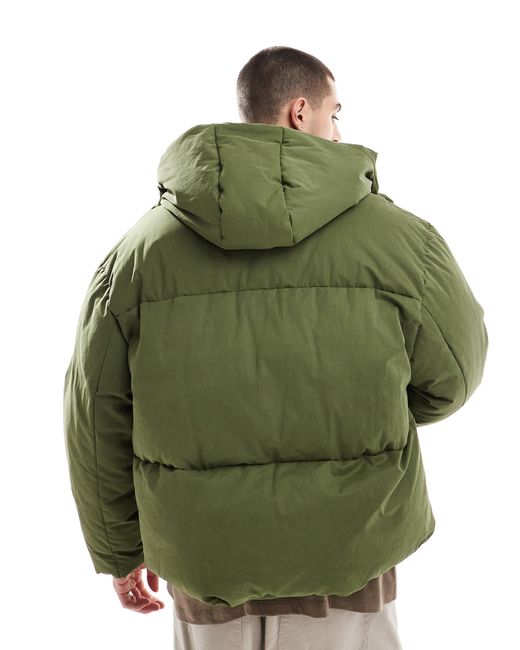 ASOS – oversize-pufferjacke in Green für Herren