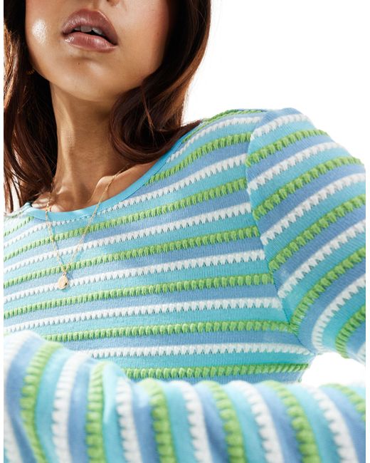 Vero Moda Blue Crochet Mini Dress With Low Back