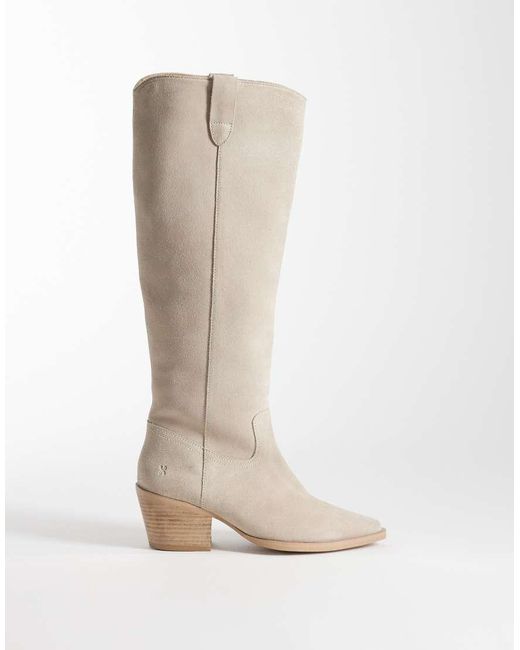 Bronx White Jukeson Cowboy Knee Boots