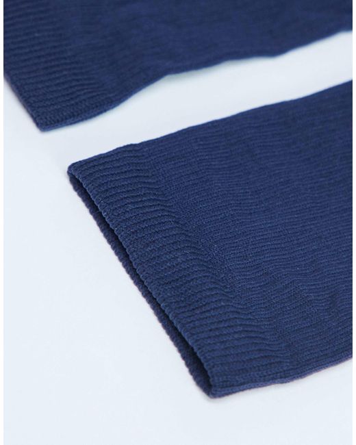 TOPSHOP Blue Sheer Ribbed Socks
