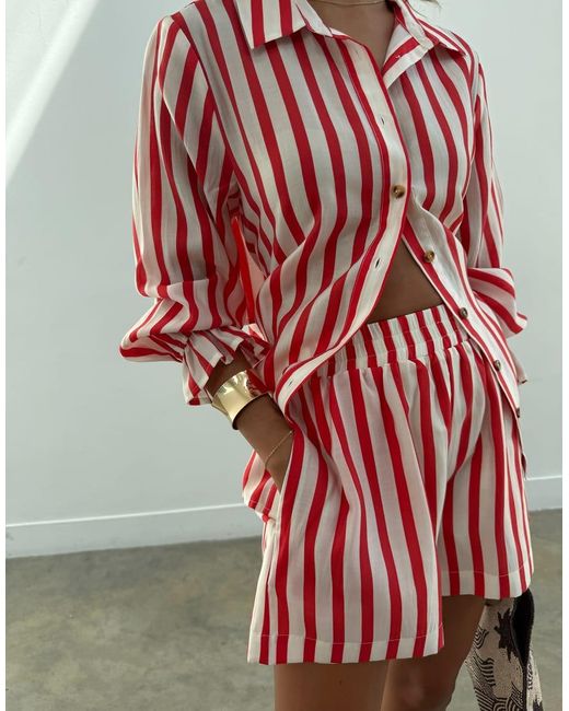 Never Fully Dressed Red Tie Back Shirt Co-Ord
