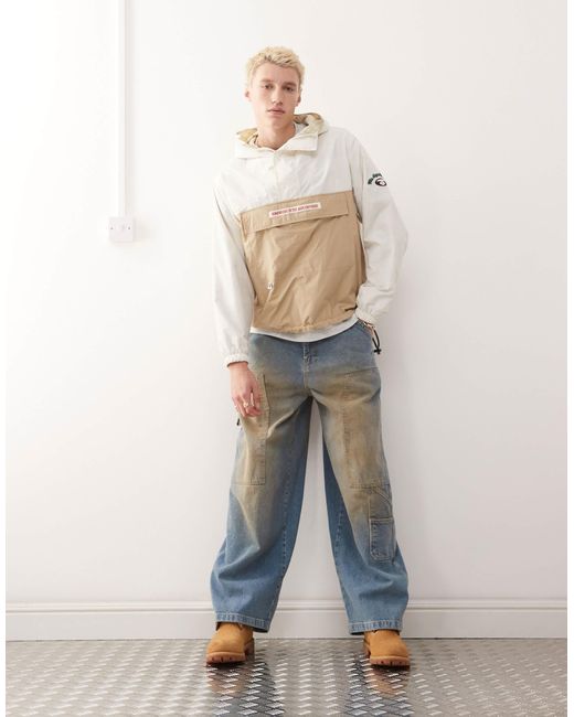 Aape By A Bathing Ape White Aape By A Bathing Ape Lightweight Overhead Check Jacket for men