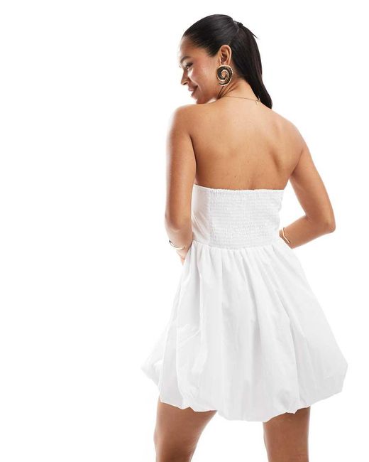 Vero Moda Mini Bandeau-Jurk Met Pofzoom in het White