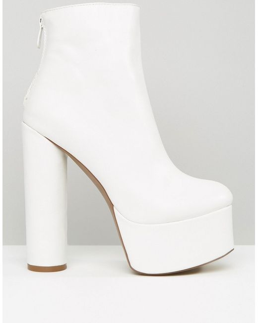 white platform boots ankle