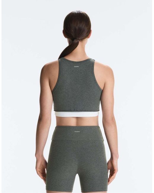 Oysho Gray Marl Overlay Halterneck Tank Top