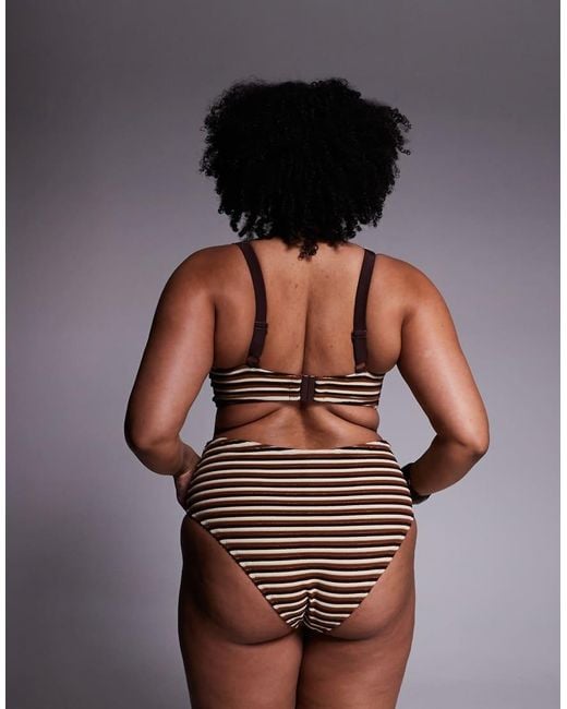 ASOS Black Asos Design Curve Tori Towelling Nissi V-Wire Bikini Top