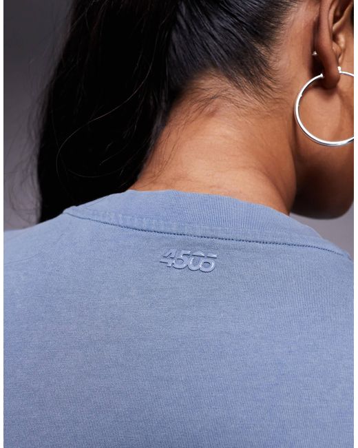 4505 Blue Curve – icon – kastiges, schnelltrocknendes oversize-trainings-t-shirt aus schwerer baumwollein verwaschenem china