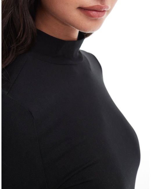 Miss Selfridge Black – langärmliges, weiches maxikleid