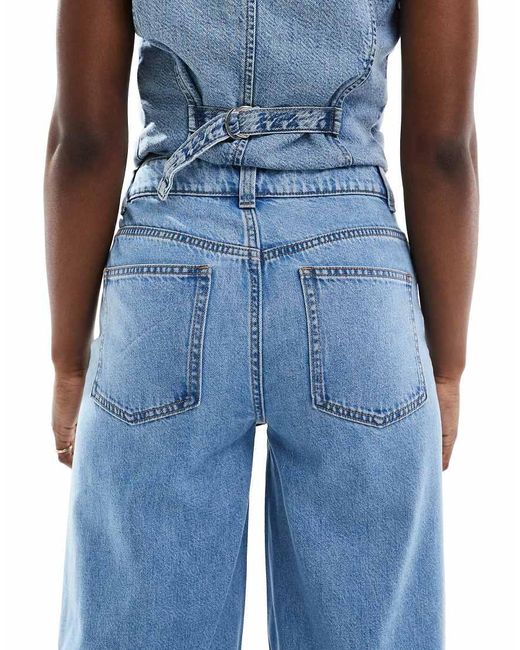 ASOS Zachte Jeans Met Wijde Pijpen in het Blue