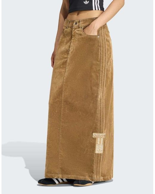 Adidas Originals Natural Adibreak Brushed Twill Maxi Skirt