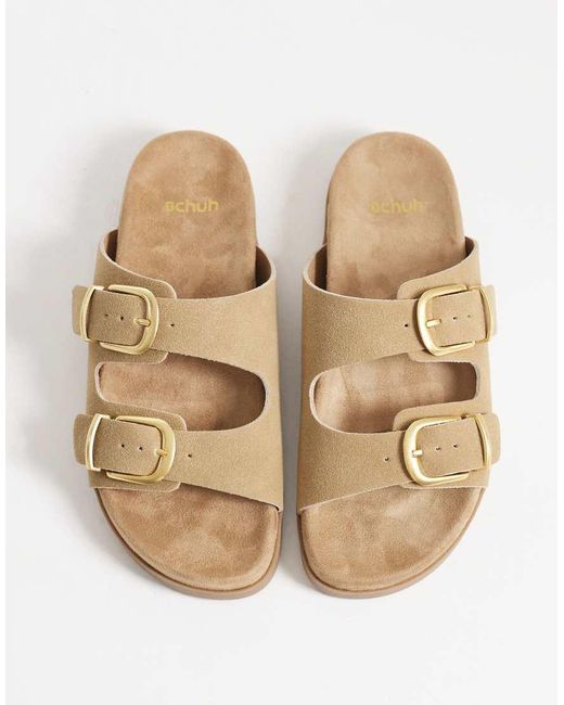 Schuh Multicolor Trish Double Buckle Flat Sandals