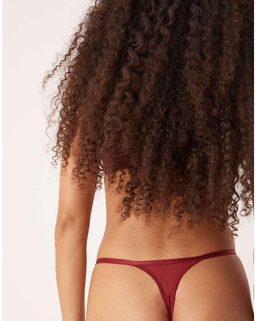 KAT THE LABEL Pink Dylan Satin Lace Thong
